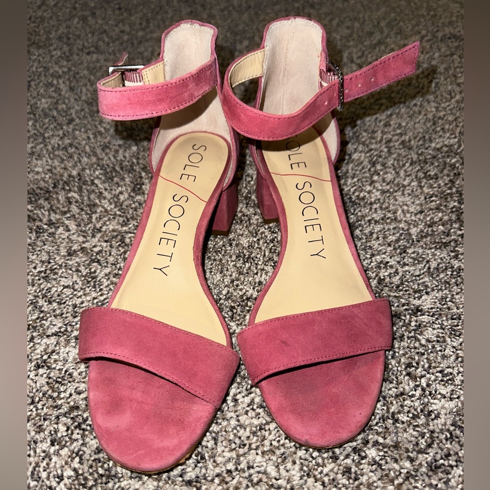 Size 6 Sole Society Pink Velvet Heels